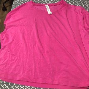 lululemon sonic pink cates tee size 6 cropped shirt
